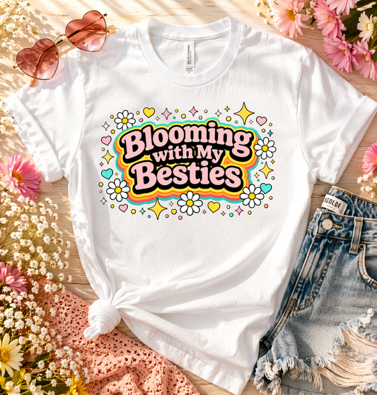 Blooming with My Besties Shirt | Cute Girls Trip Tee | Floral Friendship Shirt | Spring Festival Outfit | Bella Canvas Women’s Tee