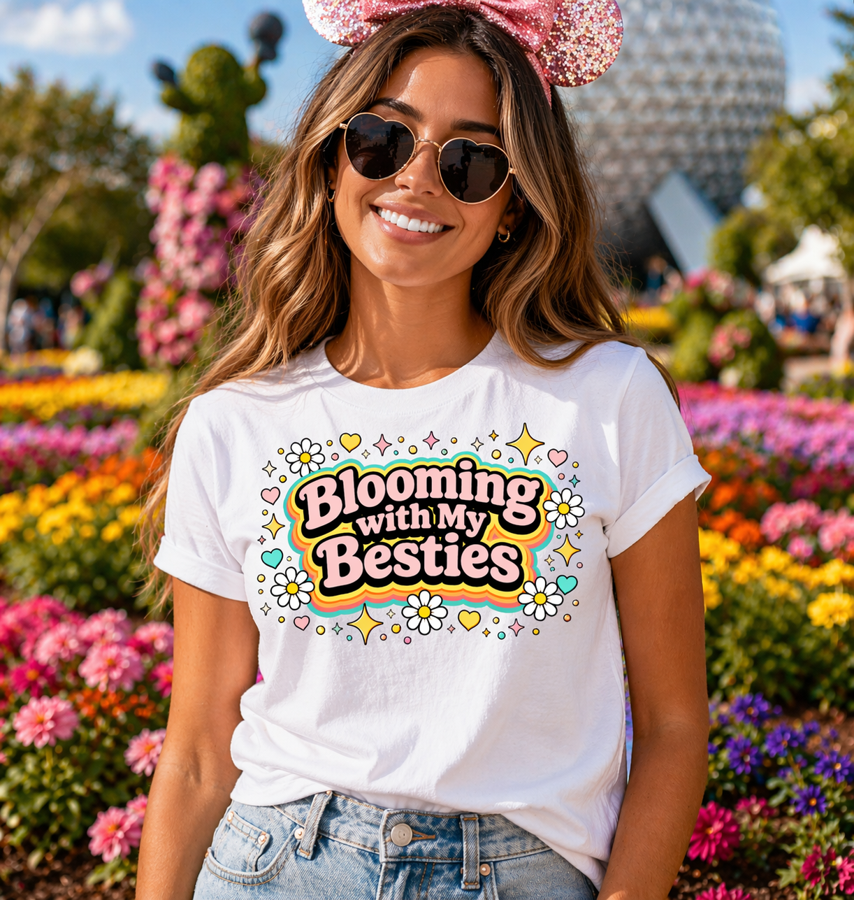 Blooming with My Besties Shirt | Cute Girls Trip Tee | Floral Friendship Shirt | Spring Festival Outfit | Bella Canvas Women’s Tee