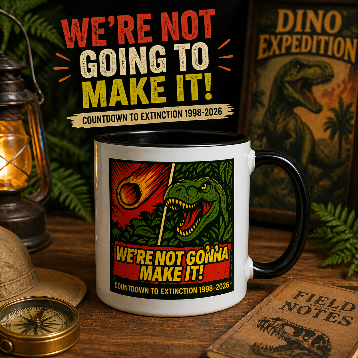 Dinosaur Ride History Mug – Theme Park Memory Coffee Mug, Retro Dino Tribute Gift, Park Fan Drinkware