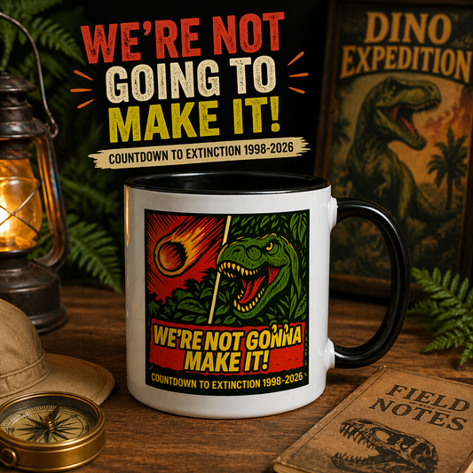Dinosaur Ride History Mug – Theme Park Memory Coffee Mug, Retro Dino Tribute Gift, Park Fan Drinkware