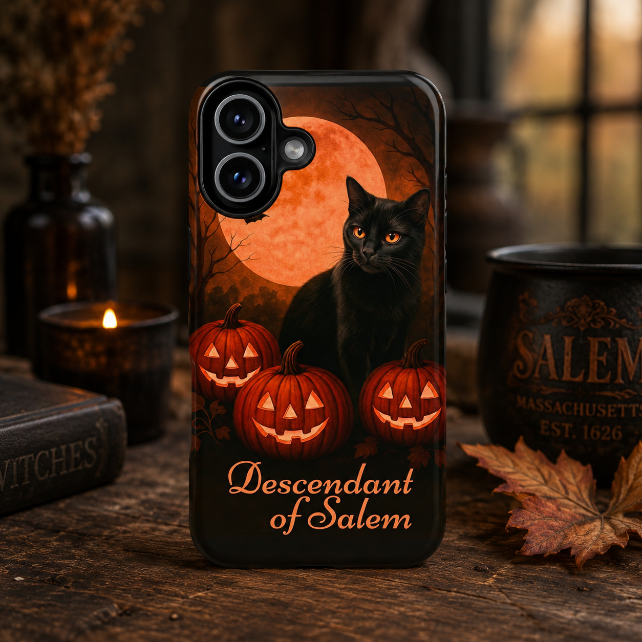 Descendant of Salem Tough iPhone Case | Gothic Halloween Dark Academia Phone Case