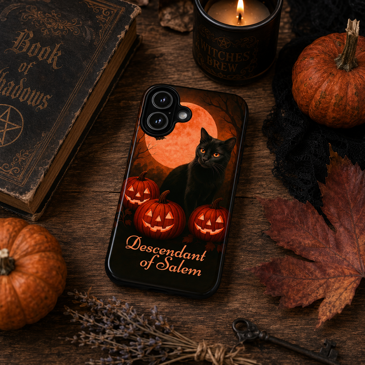 Descendant of Salem Tough iPhone Case | Gothic Halloween Dark Academia Phone Case