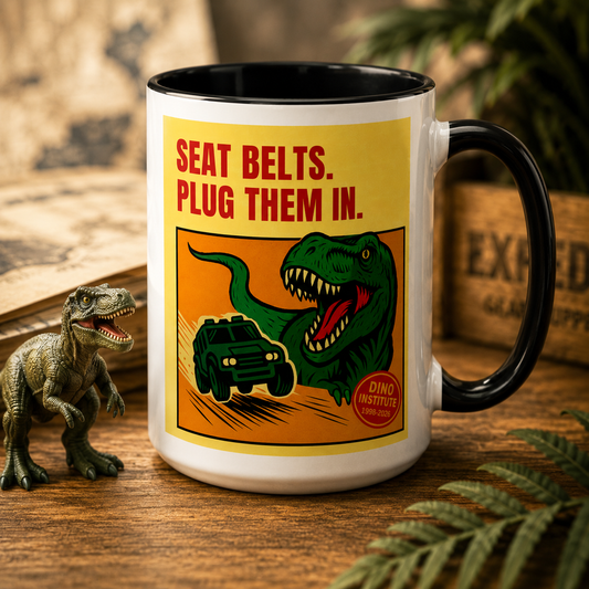 Dinosaur Ride Memory Mug – Theme Park Nostalgia Coffee Mug, Dino Ride Tribute Gift, Retro Park Drinkware
