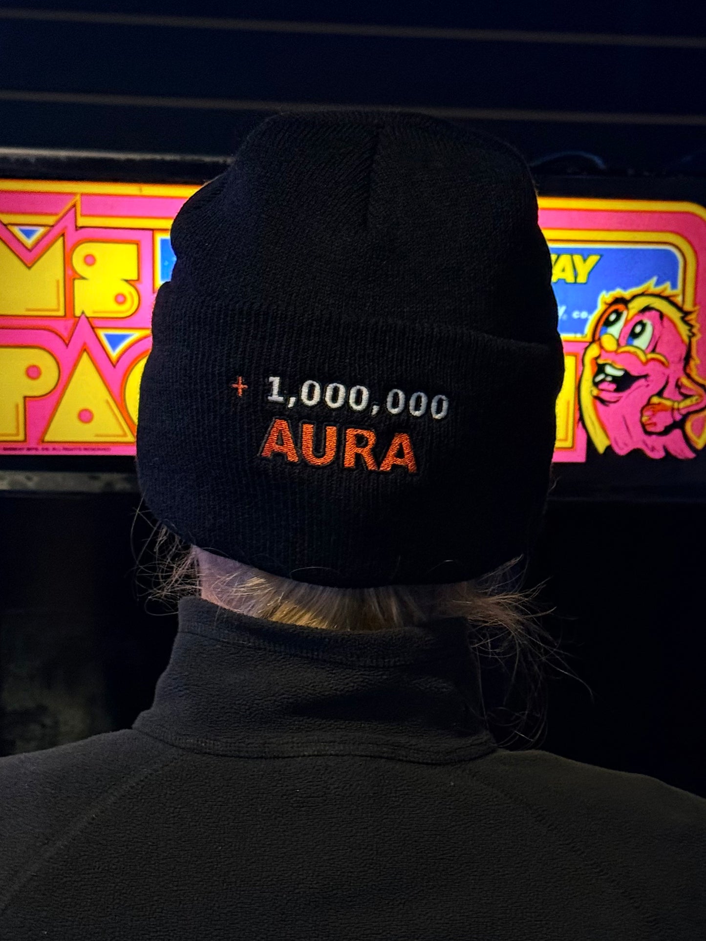 1,000,000 Aura Embroidered Cuffed Beanie