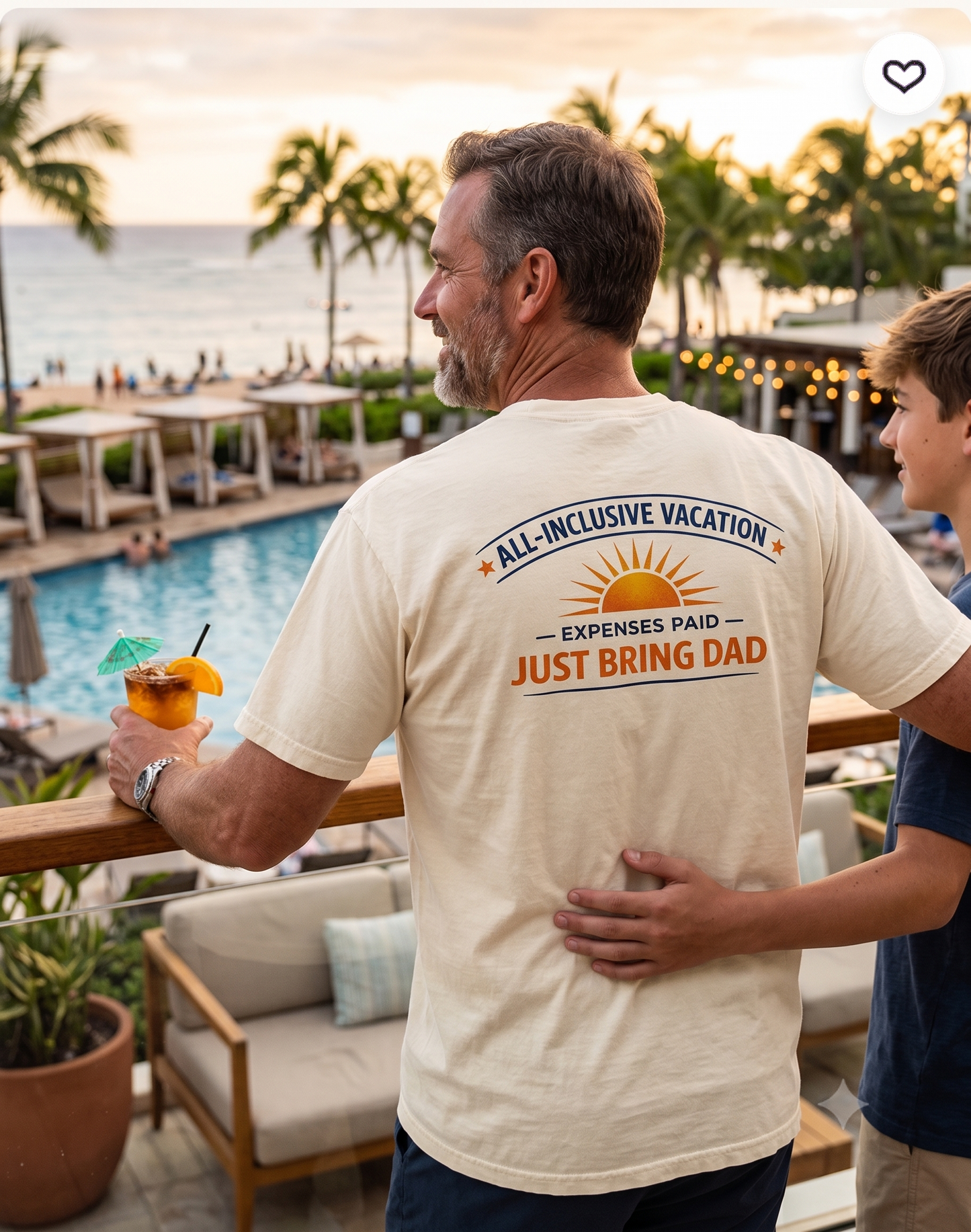 All Inclusive Vacation Just Bring Dad Comfort Colors® Shirt | Funny Family Vacation Tee | Beach Trip Back Print Shirt