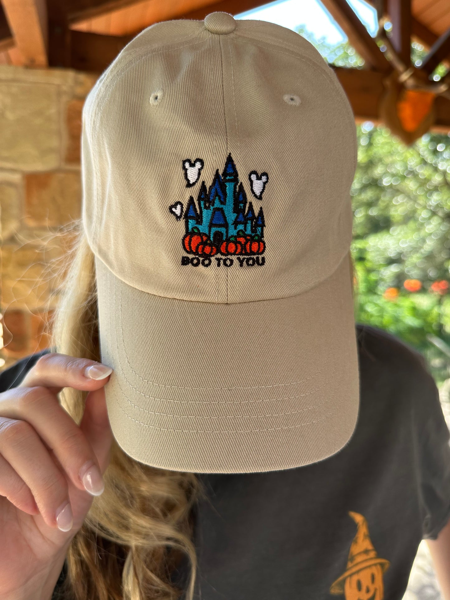 Castle Halloween Dad Hat – Boo To You Castle Embroidered Baseball Cap