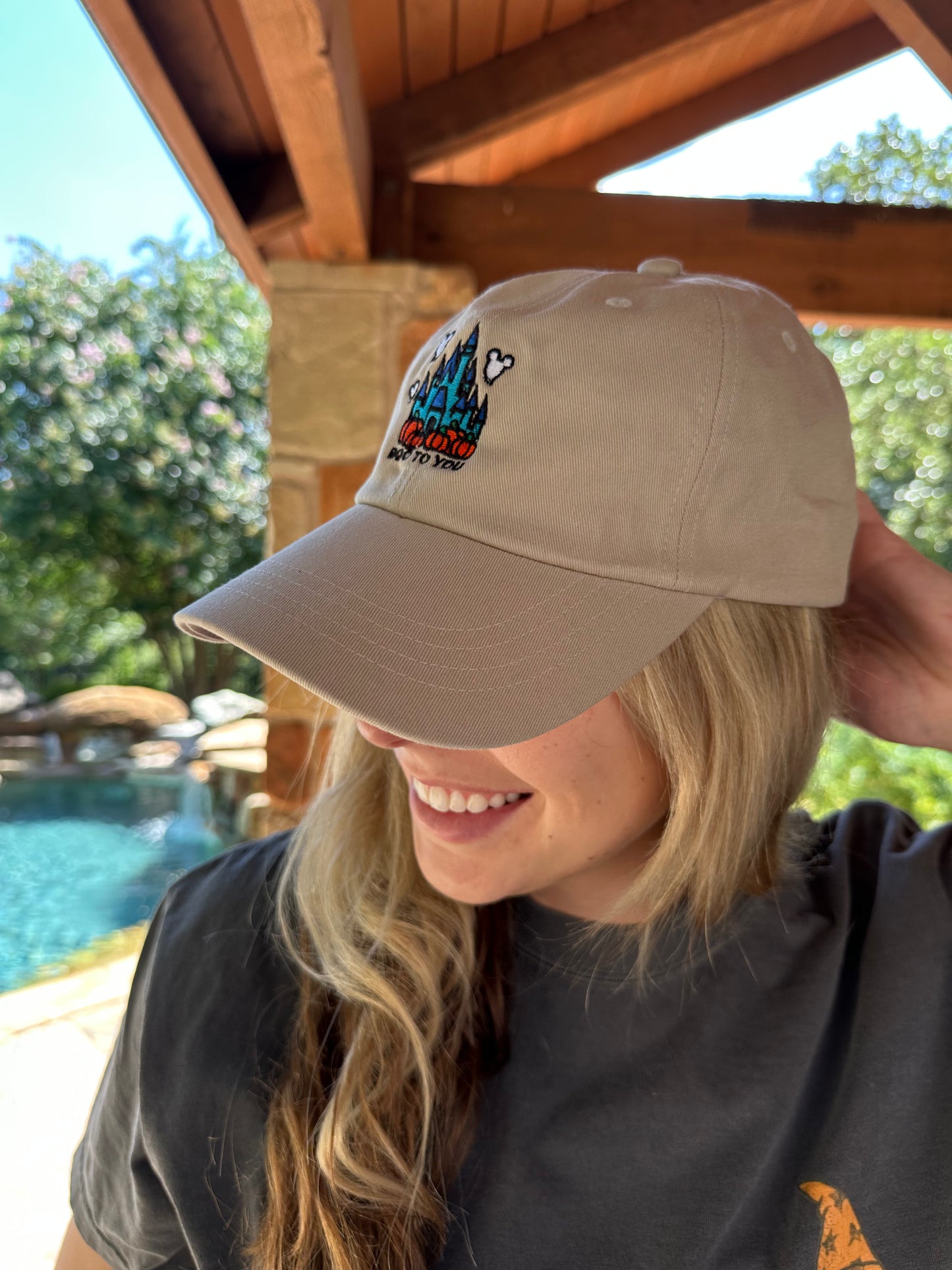Castle Halloween Dad Hat – Boo To You Castle Embroidered Baseball Cap