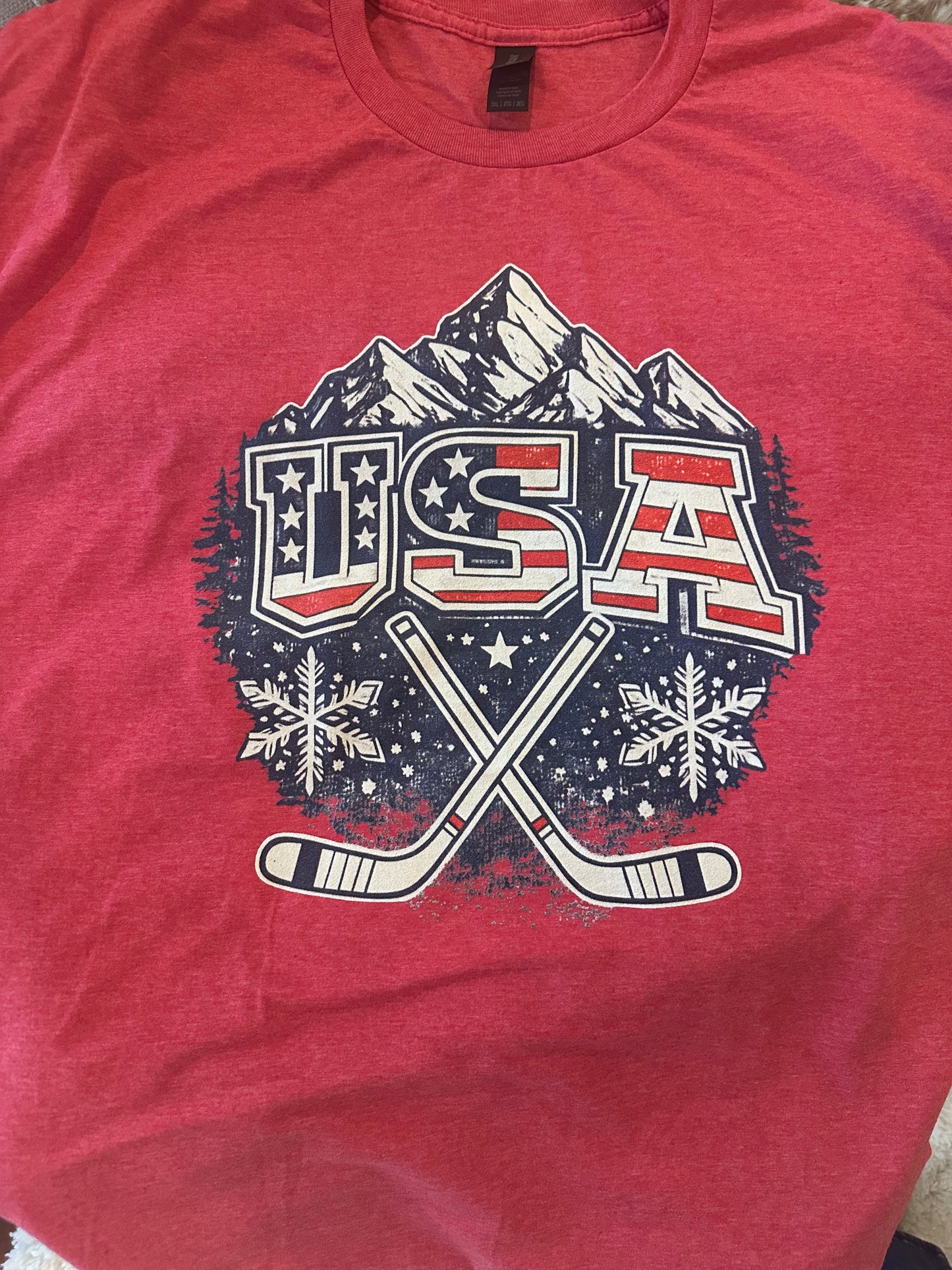 USA Ice Hockey T-Shirt – Patriotic Winter Sports Hockey Tee