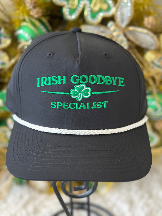 Irish Goodbye Specialist Rope Hat | Funny St Patrick’s Day Embroidered Cap | Richardson 258 Five Panel Snapback