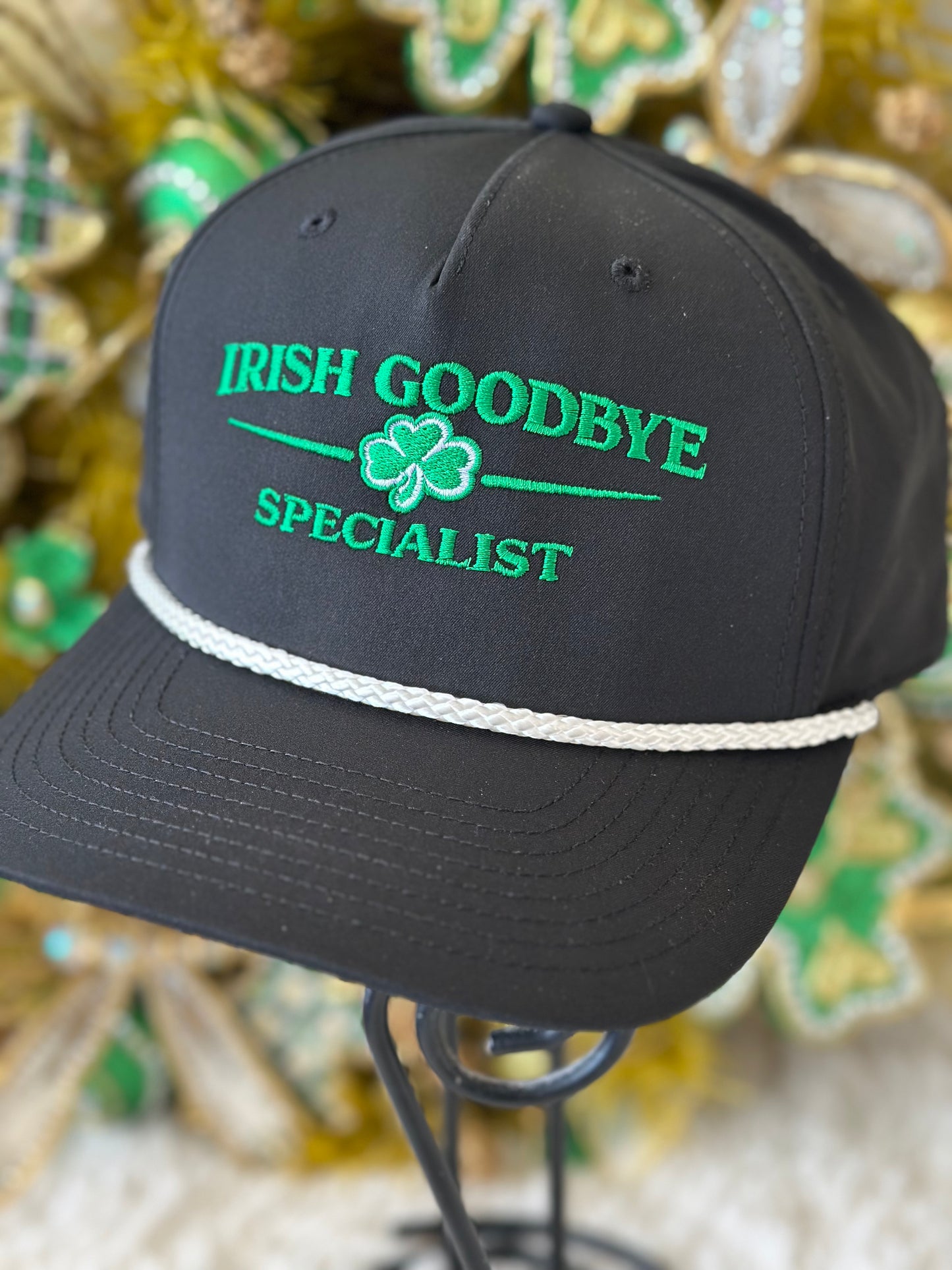 Irish Goodbye Specialist Rope Hat | Funny St Patrick’s Day Embroidered Cap | Richardson 258 Five Panel Snapback