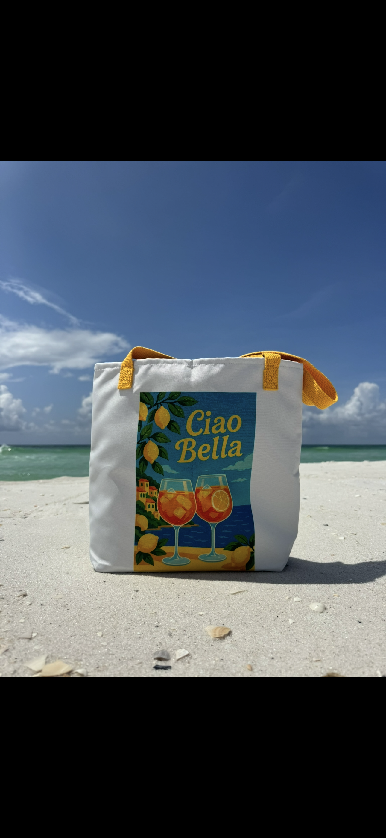 Ciao Bella Lemon Spritz Tote Bag | Italian Riviera Summer Bag | Amalfi Coast Travel Tote