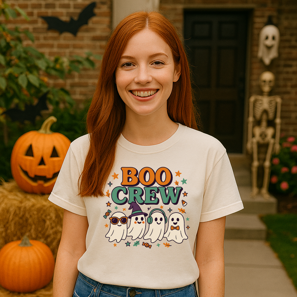 Boo Crew Halloween T-Shirt – Cute Ghost Squad Design | Gildan 64000