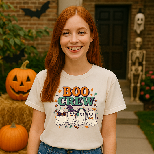 Boo Crew Halloween T-Shirt – Cute Ghost Squad Design | Gildan 64000