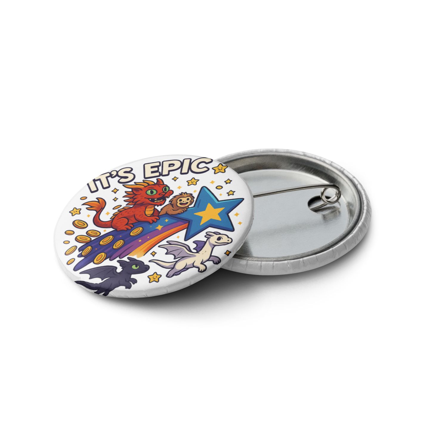 Epic Universe Pin Set – Dragon Fantasy Theme Park Button Collection (5-Pack) in 1.25" or 2.25"
