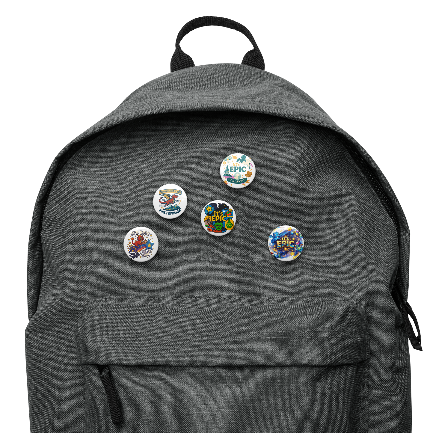 Epic Universe Pin Set – Dragon Fantasy Theme Park Button Collection (5-Pack) in 1.25" or 2.25"