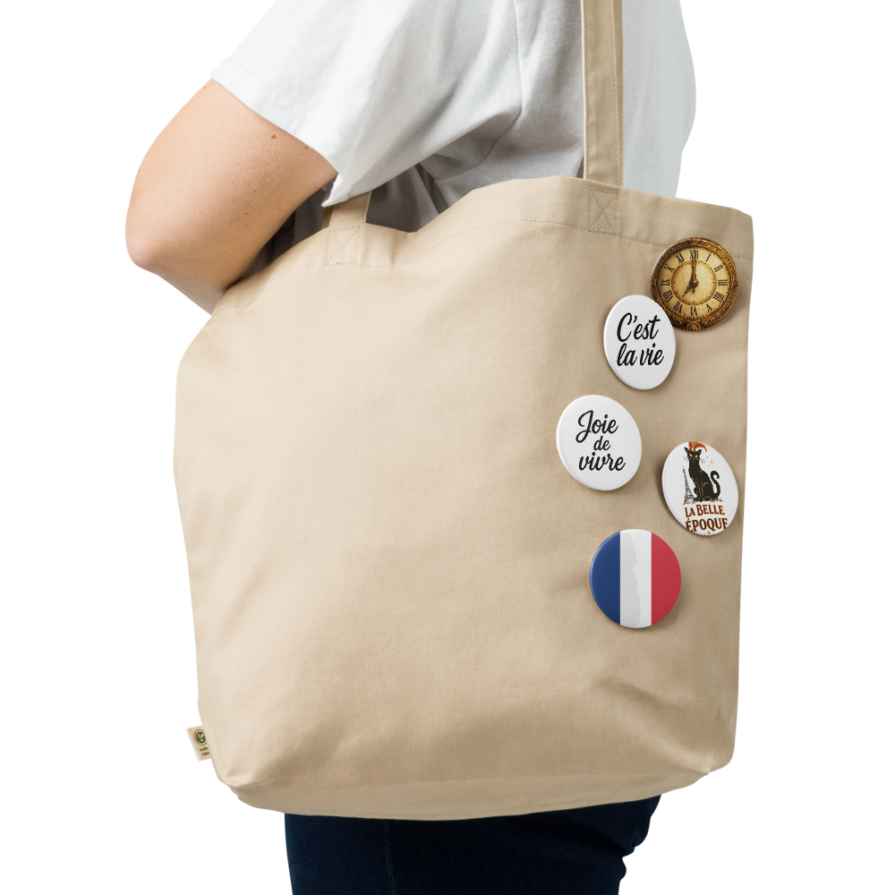 Paris Pin Set – French Aesthetic Button Collection (5-Pack) 1.25" or 2.25" pins
