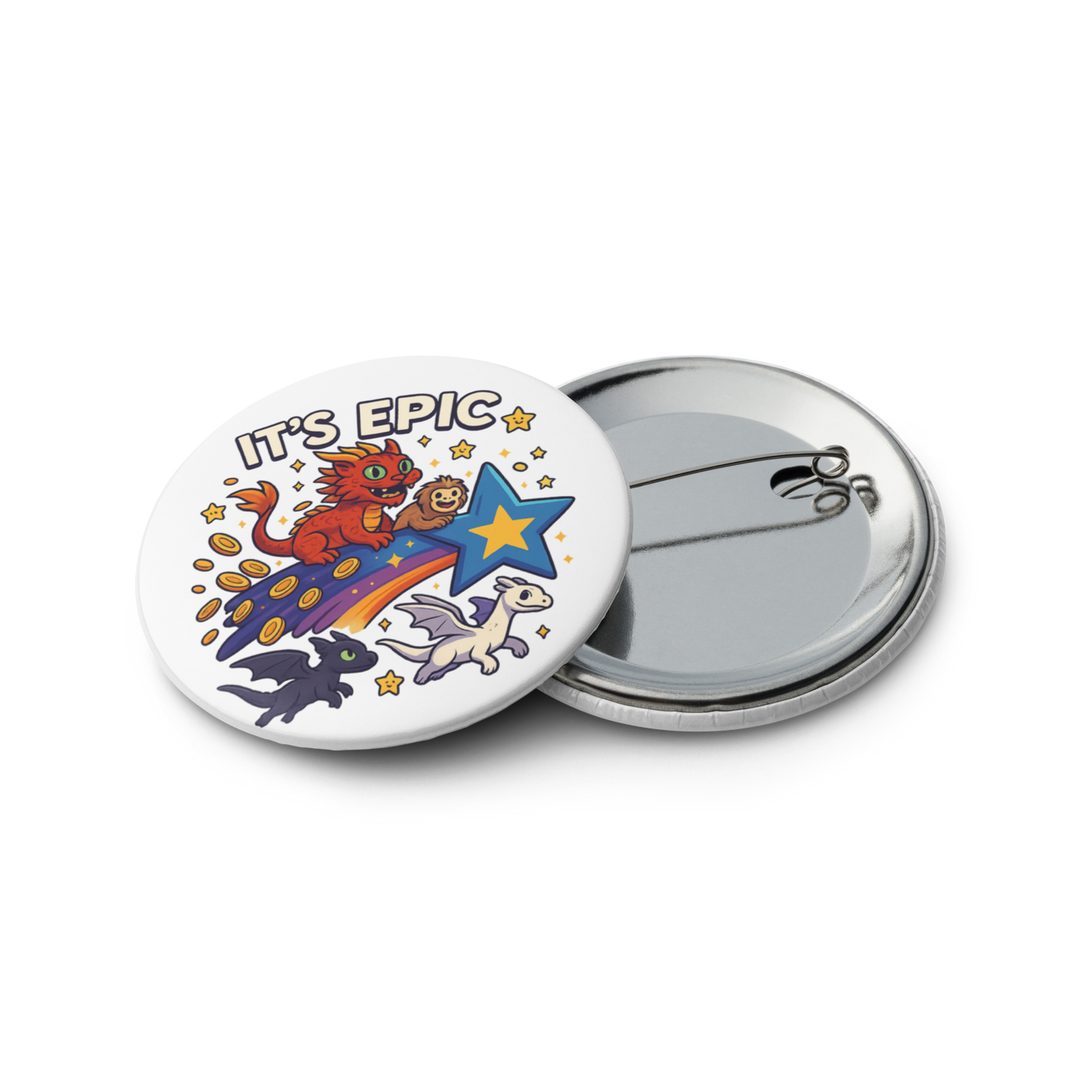 Epic Universe Pin Set – Dragon Fantasy Theme Park Button Collection (5-Pack) in 1.25" or 2.25"